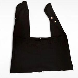 Black Button-Detail Leggings